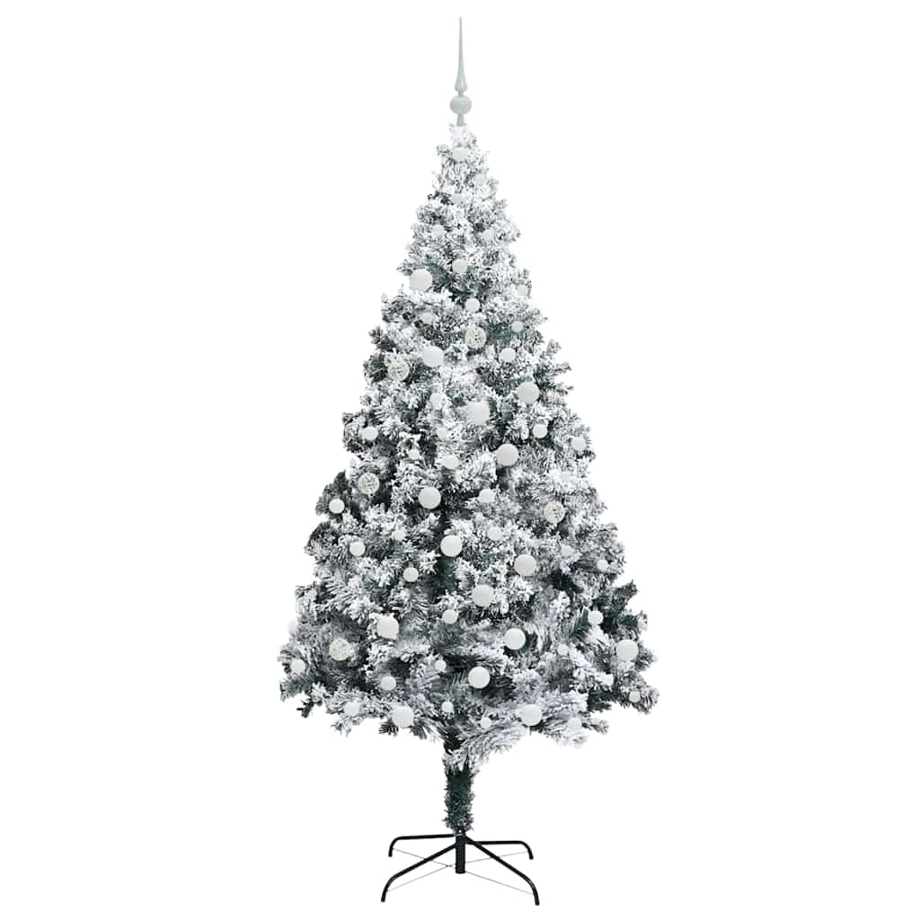 Kunstigt juletræ med stativ Hvid 180 cm PVC og Stål og Plastik