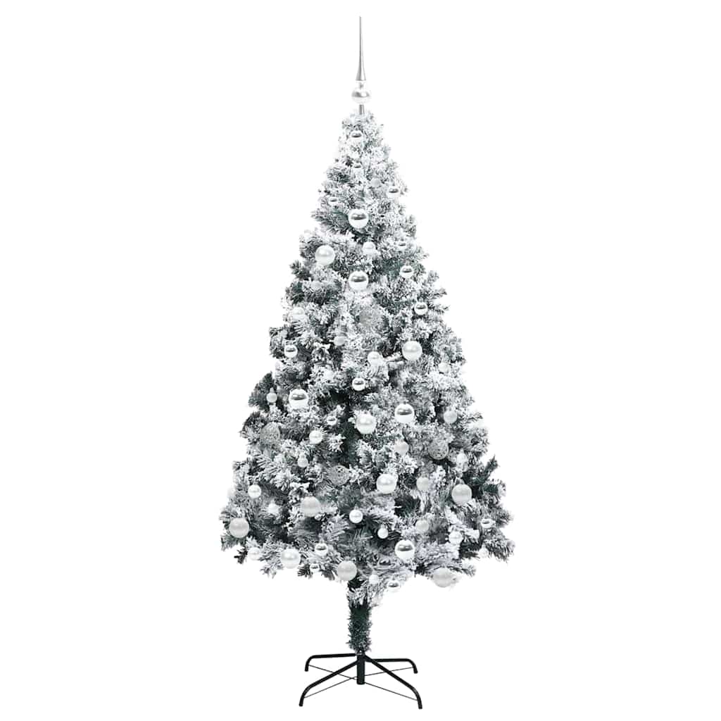 Kunstigt juletræ med stativ Hvid 180 cm PVC og Stål og Plastik