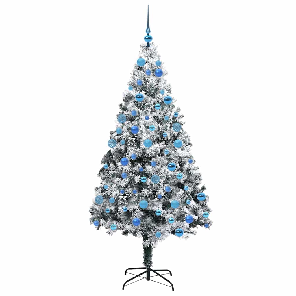 Kunstigt juletræ med stativ Hvid 180 cm PVC og Stål og Plastik
