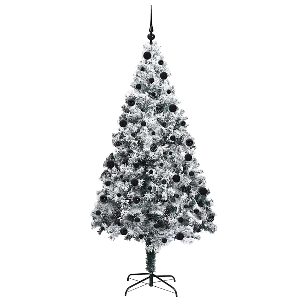 Kunstigt juletræ med stativ Hvid 210 cm PVC og Stål og Plastik