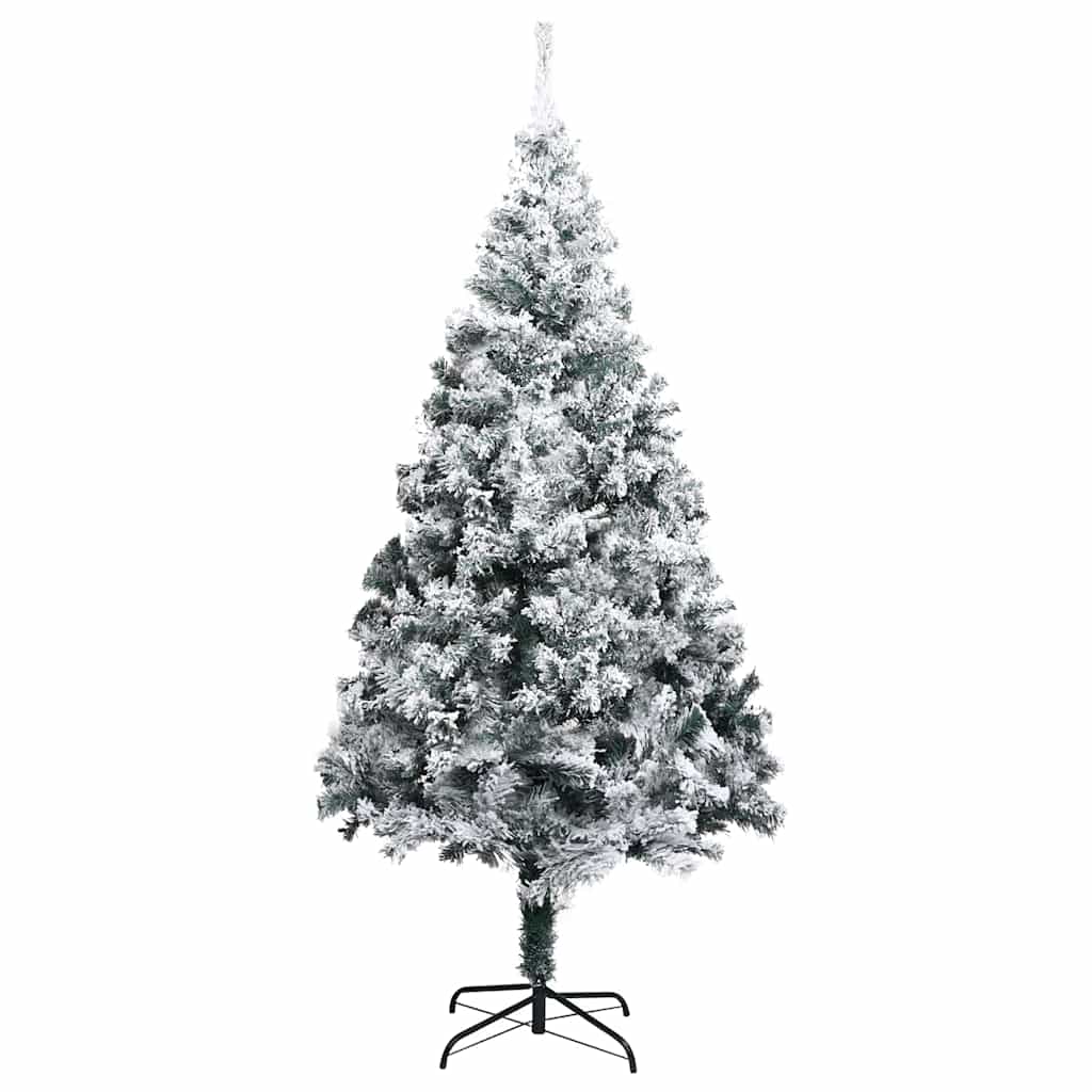 Kunstigt juletræ med stativ Hvid 210 cm PVC og Stål og Plastik
