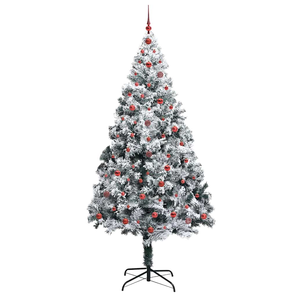 Kunstigt juletræ med stativ Hvid 240 cm PVC og Stål og Plastik