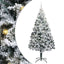 Kunstigt juletræ med stativ Hvid 240 cm PVC og Stål og Plastik