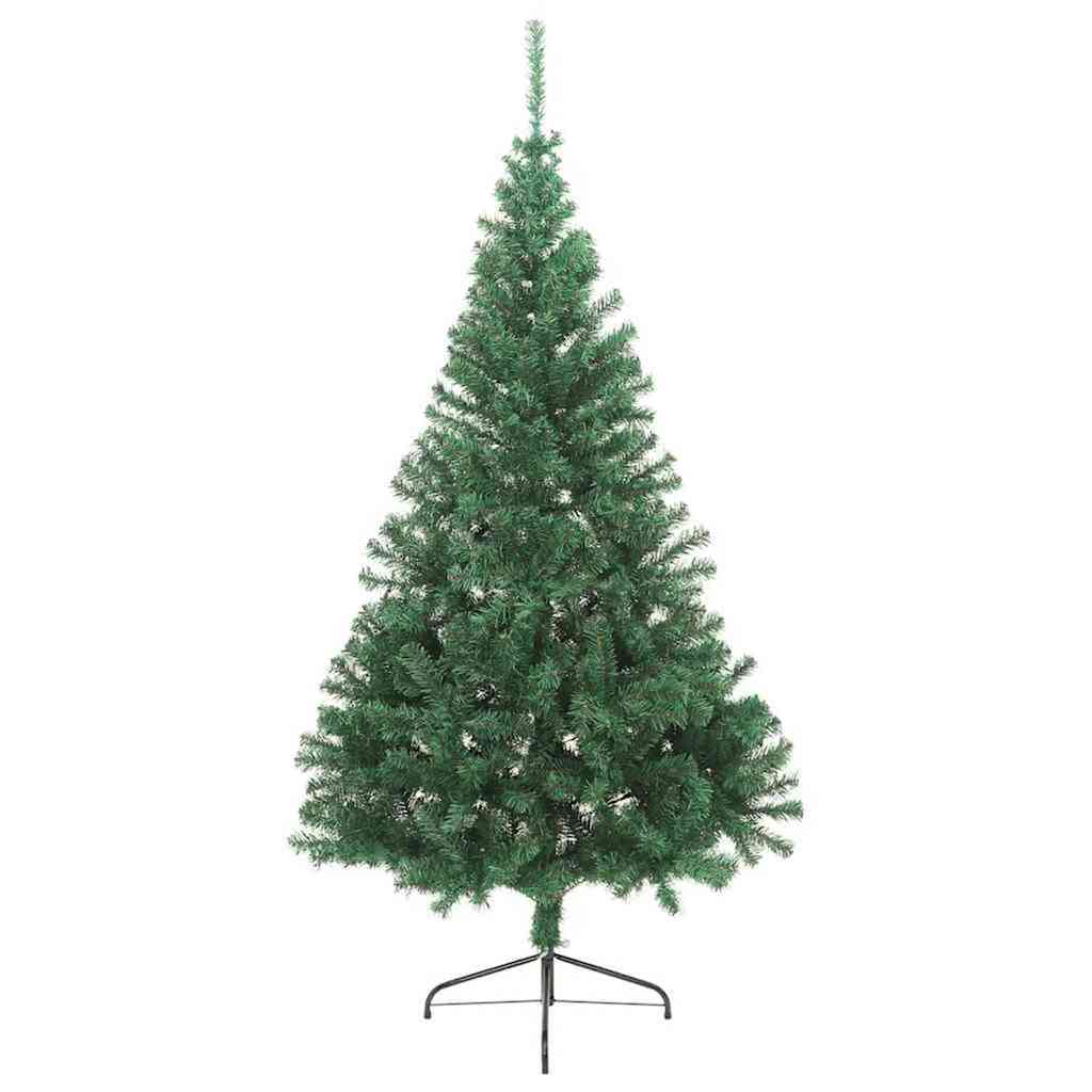 Kunstig Forbelyst Juletræ med 300 LED'er Grøn 180 cm PVC