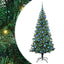 Kunstig Forbelyst Juletræ med 300 LED'er Grøn 180 cm PVC