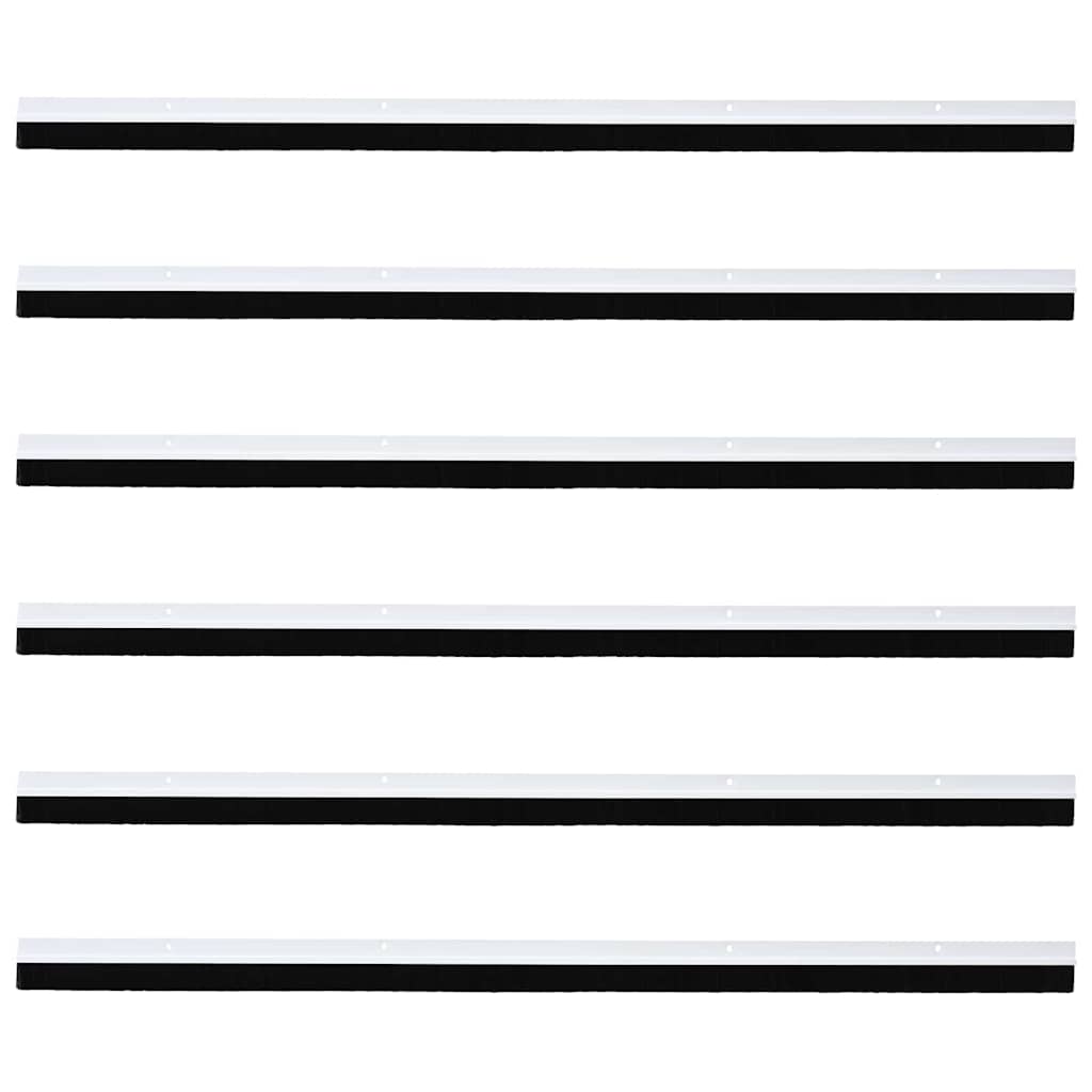 Skruemonterede dørbørste tætninger 6 pcs Hvid 100 cm