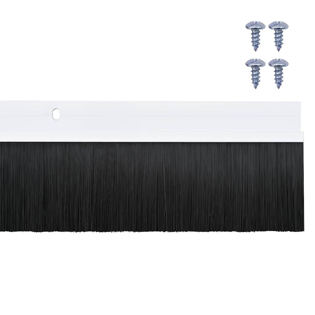 Skruemonterede dørbørste tætninger 6 pcs Hvid 100 cm