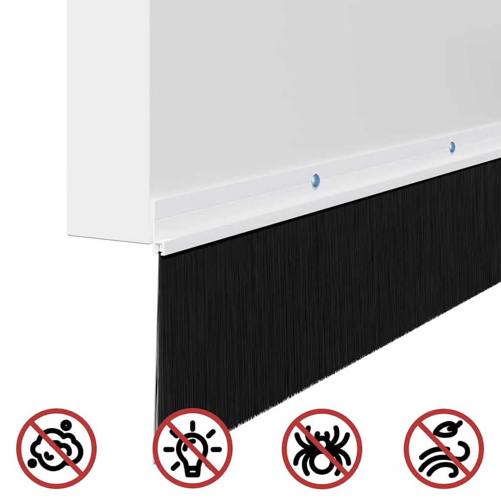 Skruemonterede dørbørste tætninger 6 pcs Hvid 100 cm