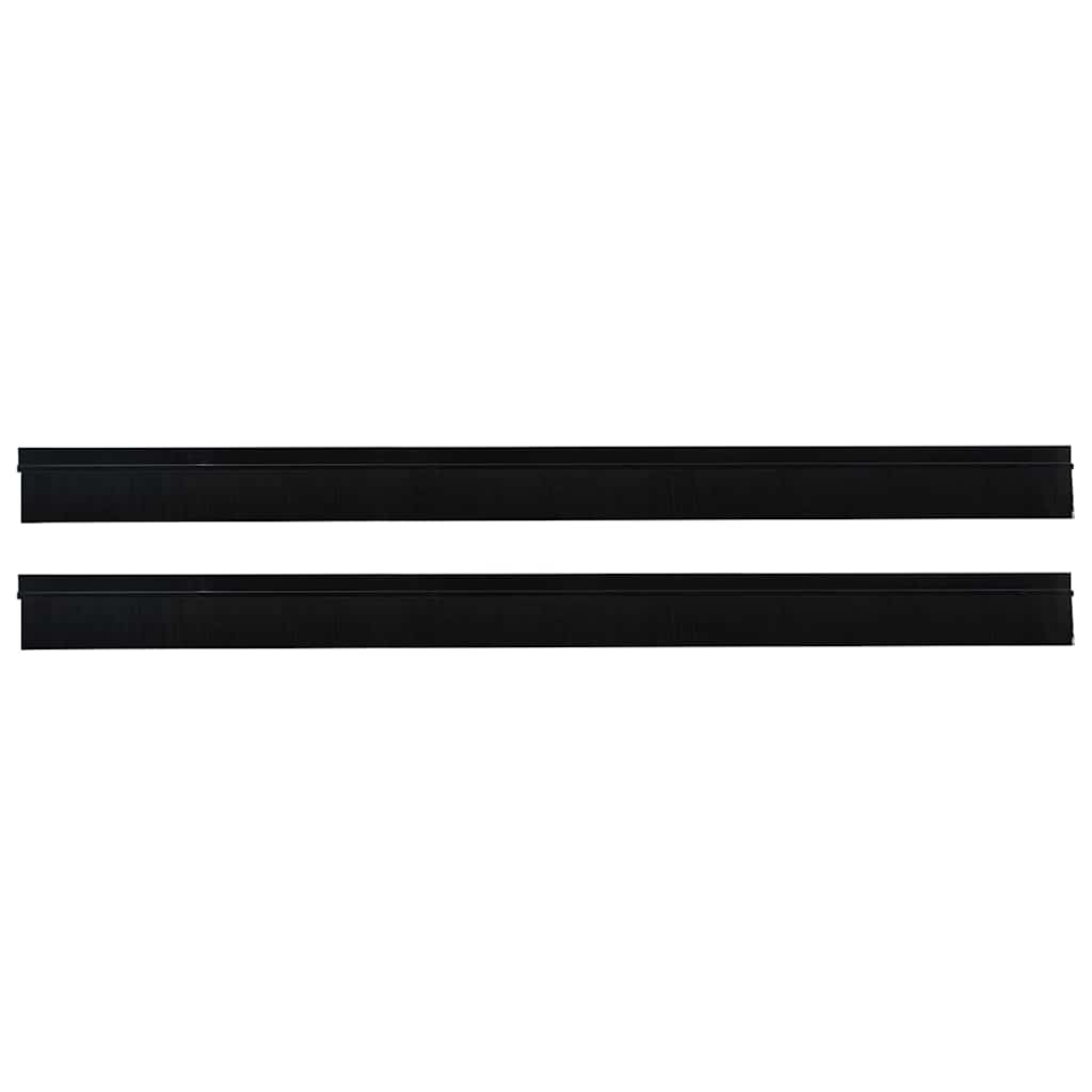 Selvklæbende dørbørstetætninger 2 pcs Sort 100 cm