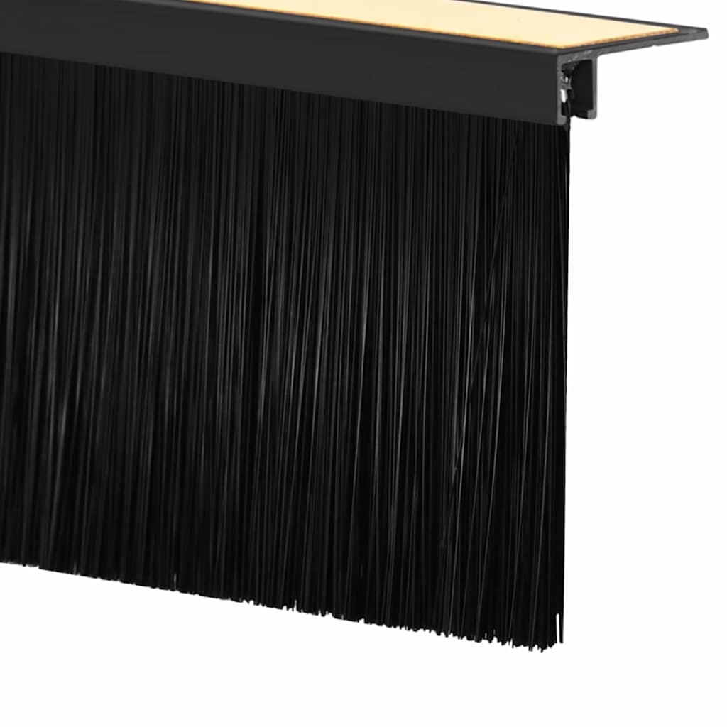 Selvklæbende dørbørstetætninger 2 pcs Sort 100 cm