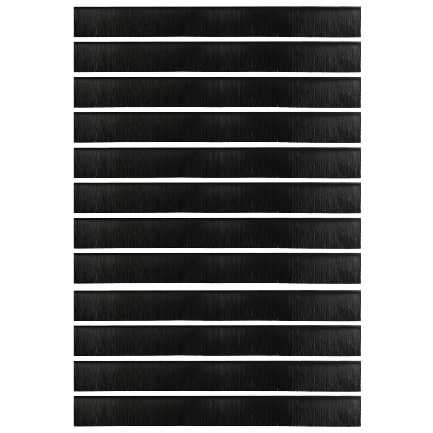 Selvklæbende dørbørstetætninger 12 pcs Sort 100 cm