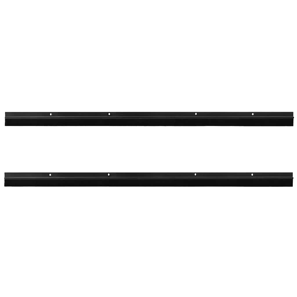 Skruemonterede dørbørste tætninger 2 pcs Sort 100 cm