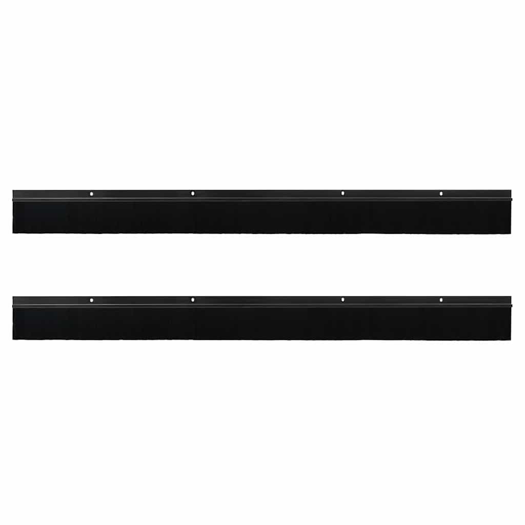 Skruemonterede dørbørste tætninger 2 pcs Sort 100 cm