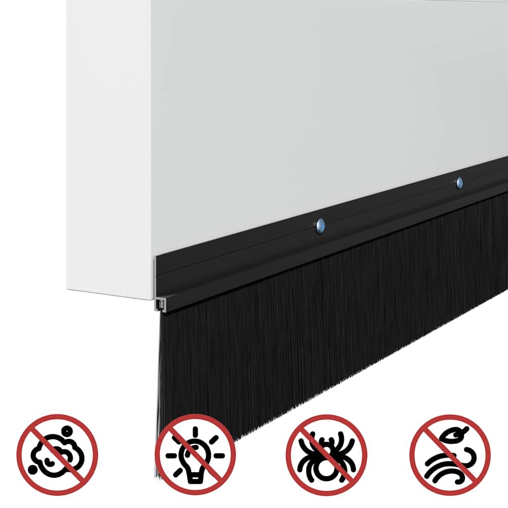 Skruemonterede dørbørste tætninger 12 pcs Sort 100 cm
