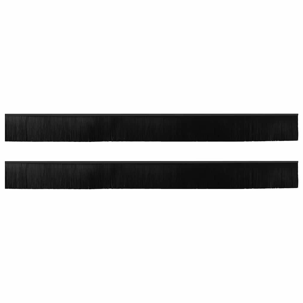 Skruemonterede dørbørste tætninger 2 pcs Sort 100 cm