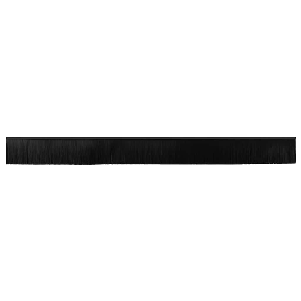 Skruemonterede dørbørste tætninger 2 pcs Sort 100 cm