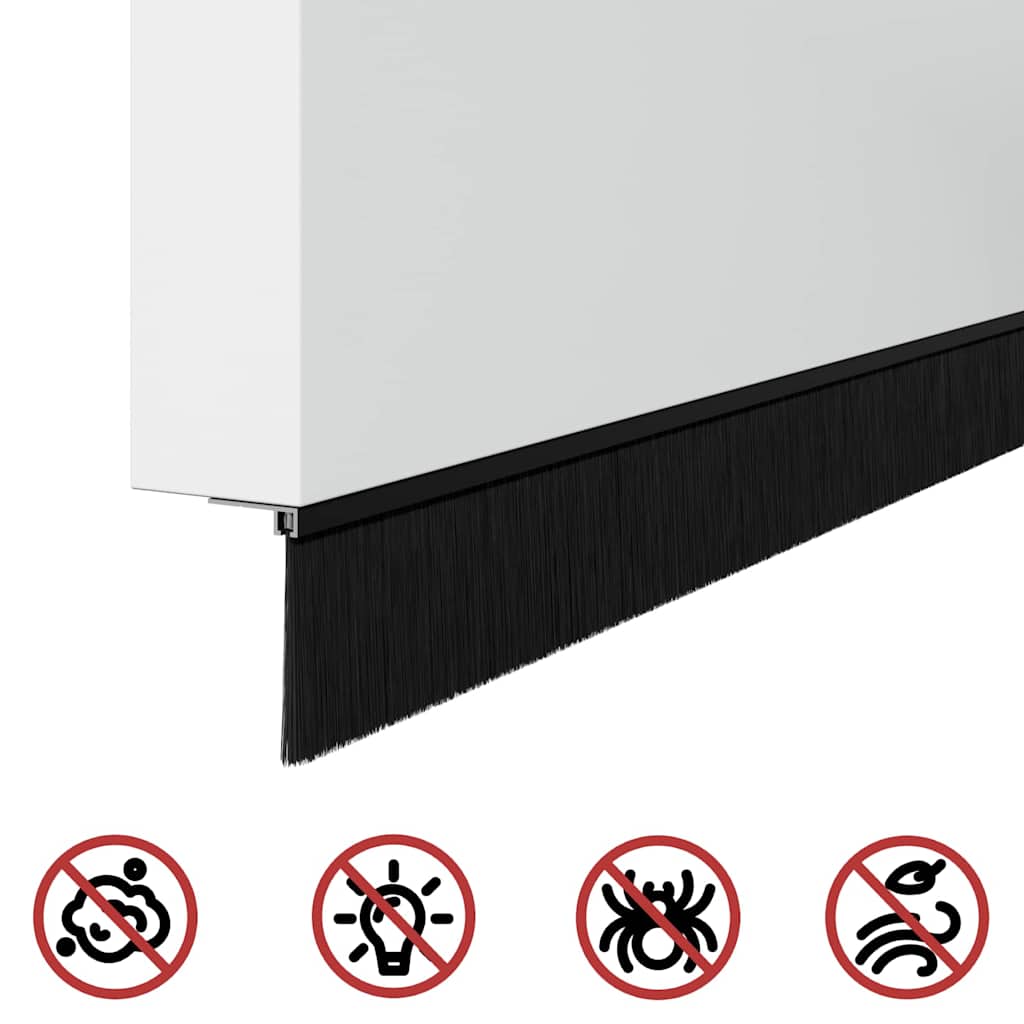Skruemonterede dørbørste tætninger 12 pcs Sort 100 cm