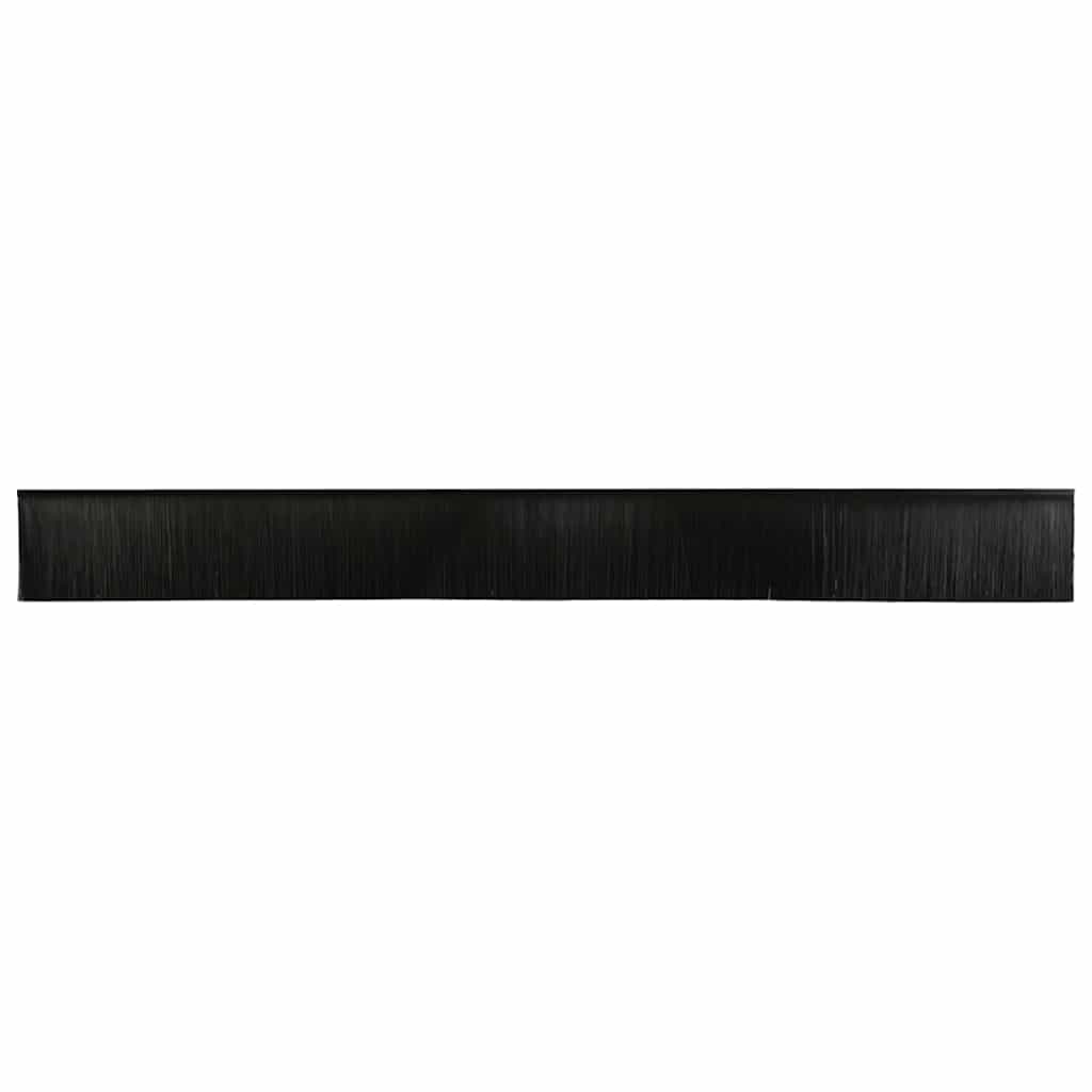 Skruemonterede dørbørste tætninger 12 pcs Sort 100 cm