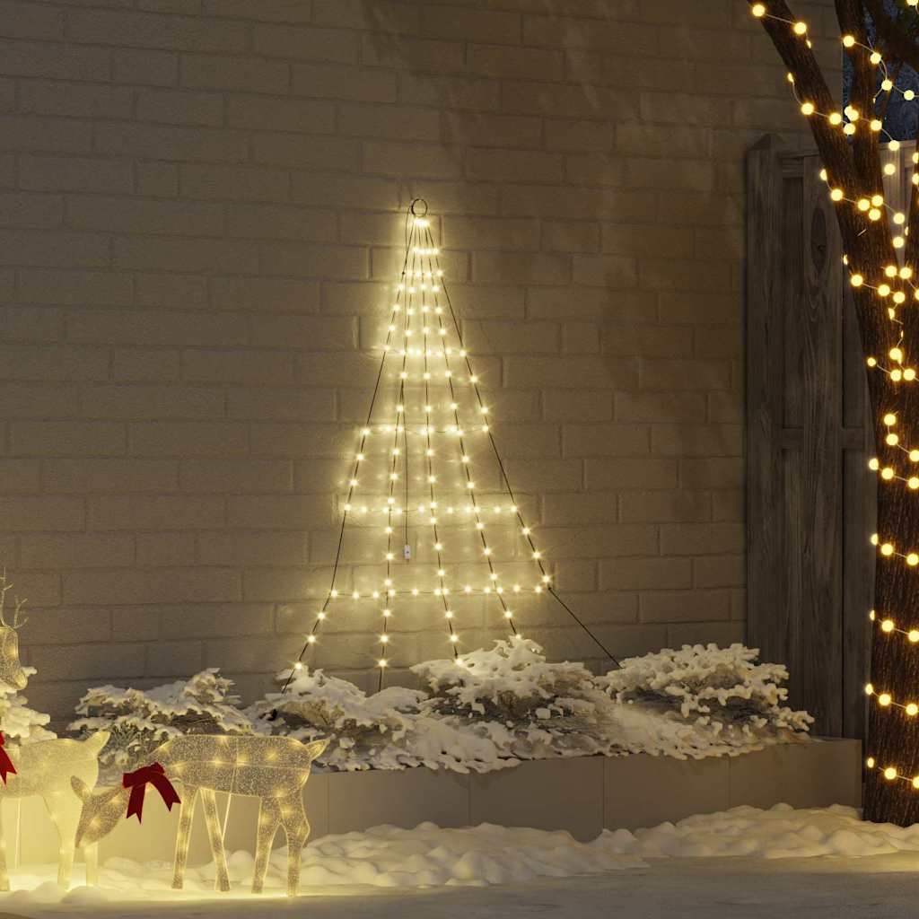 LED Juletræ med jordsøjler med jordspyd Varm hvid 182 cm Metal