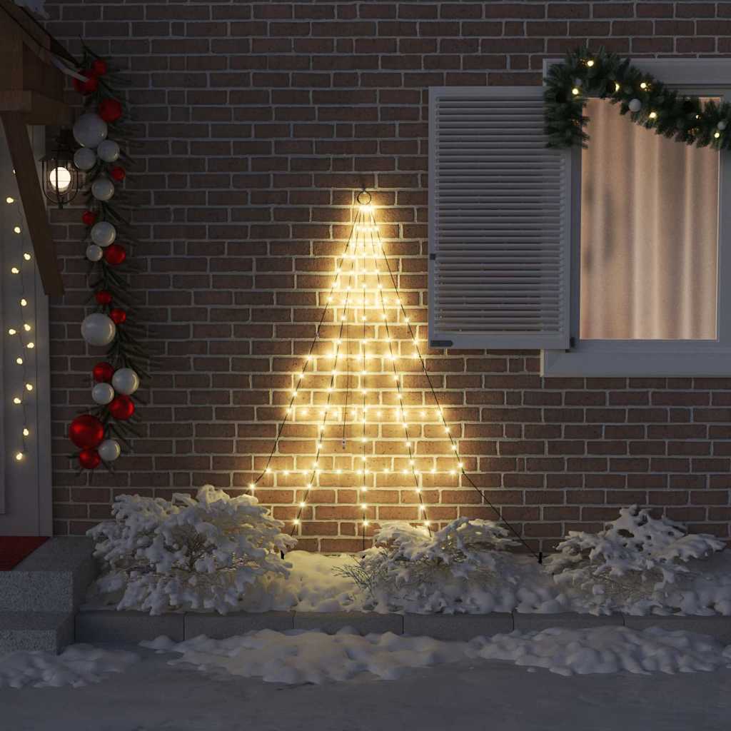 LED Juletræ med jordsøjler med jordspyd Varm hvid 182 cm Metal