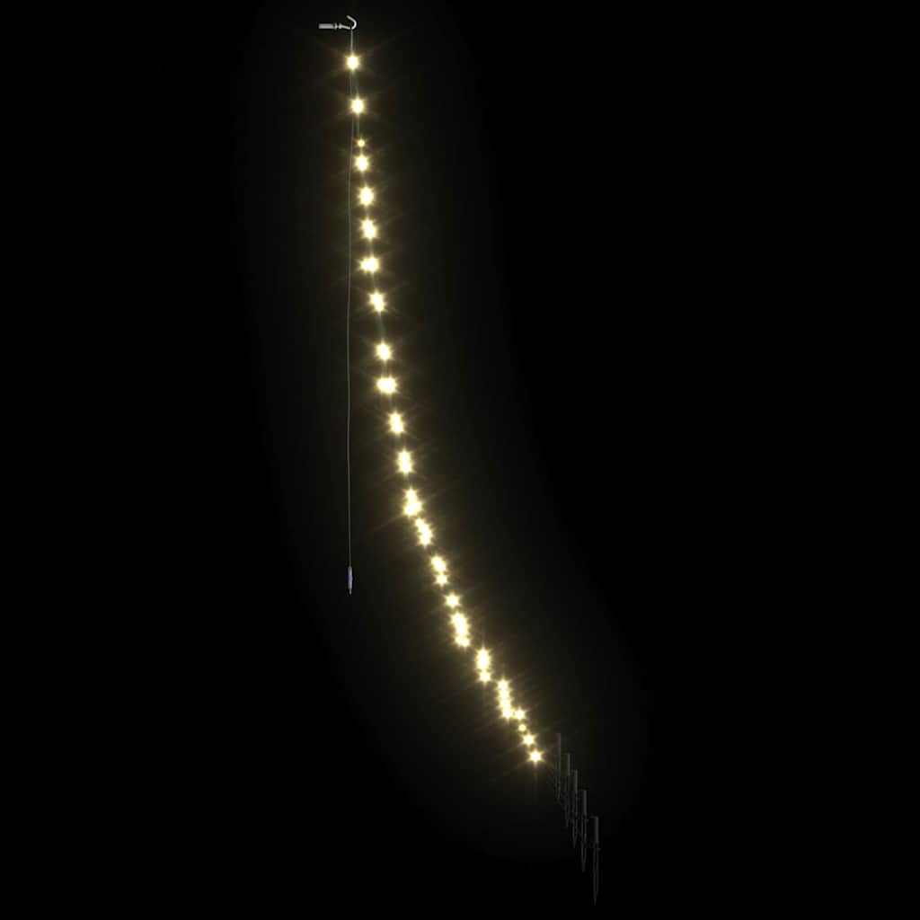 LED Juletræ med jordsøjler med jordspyd Varm hvid 182 cm Metal