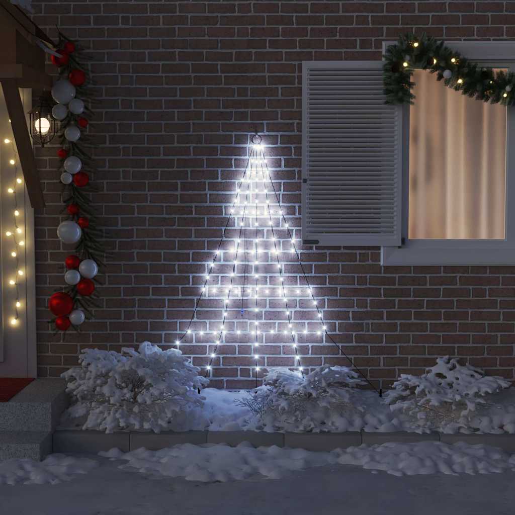 LED Juletræ med jordsøjler med jordspyd Kold hvid 182 cm Metal