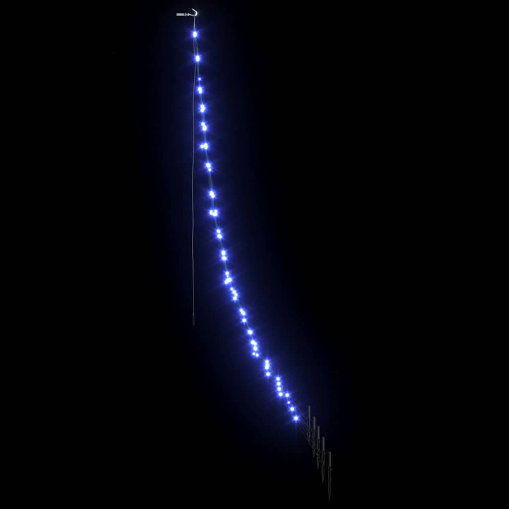LED Juletræ med jordsøjler med 112 LED'er Blå 182 cm Metal