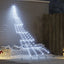 LED Juletræ med jordsøjler med jordspyd Kold hvid 306 cm Metal