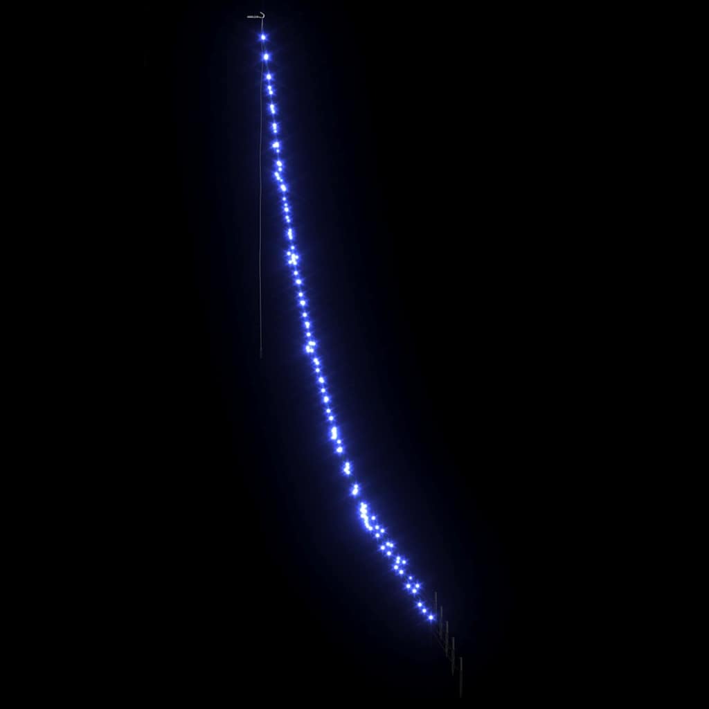 LED Juletræ med jordsøjler med 168 LED'er Blå 306 cm Metal