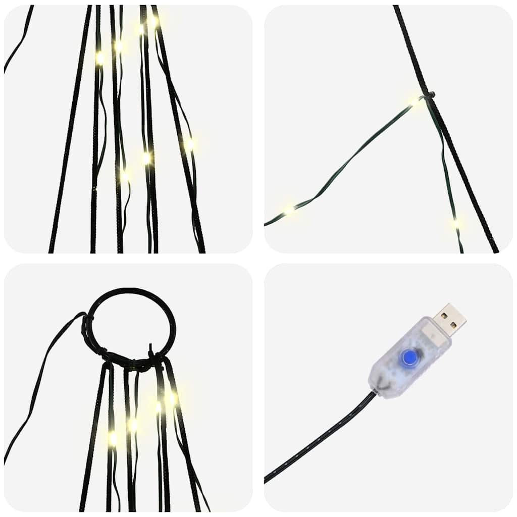 LED Juletræ med jordsøjler med jordspyd Varm hvid 511 cm Metal