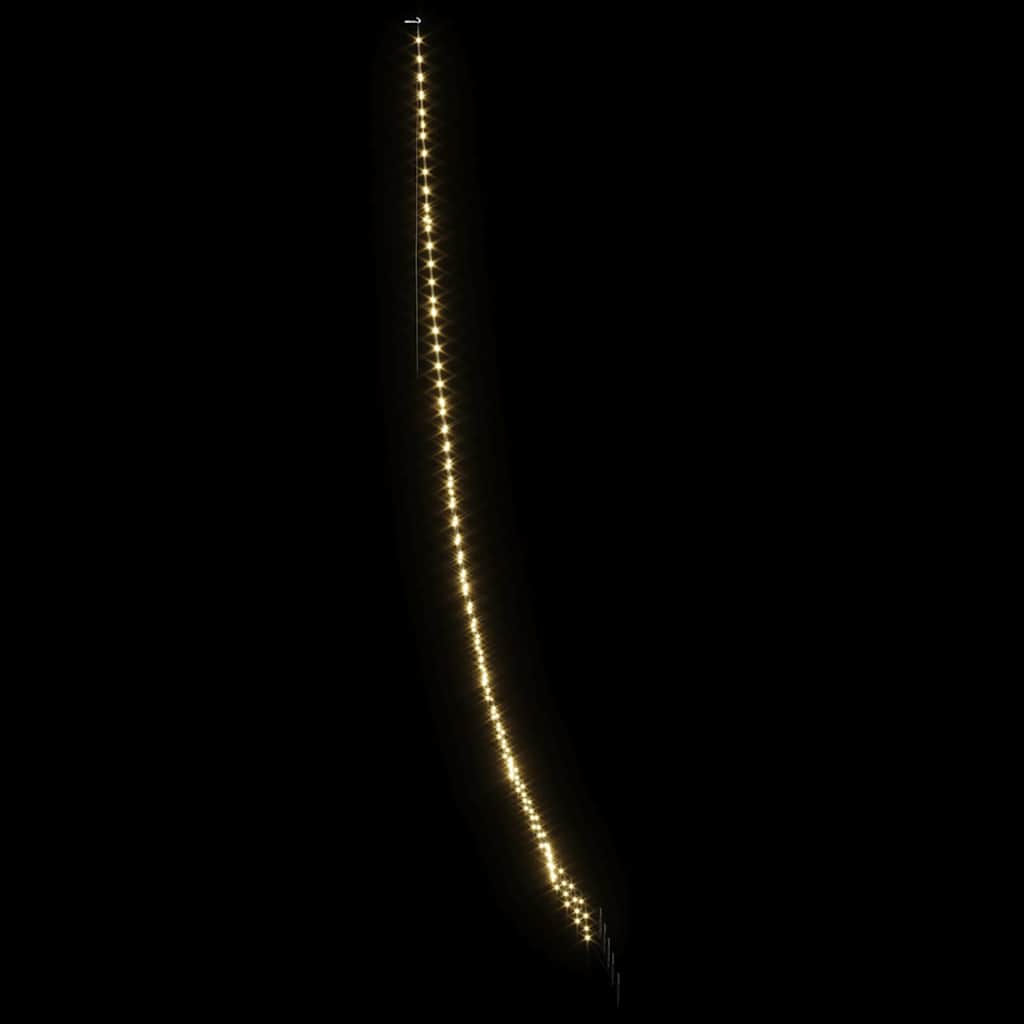 LED Juletræ med jordsøjler med jordspyd Varm hvid 511 cm Metal