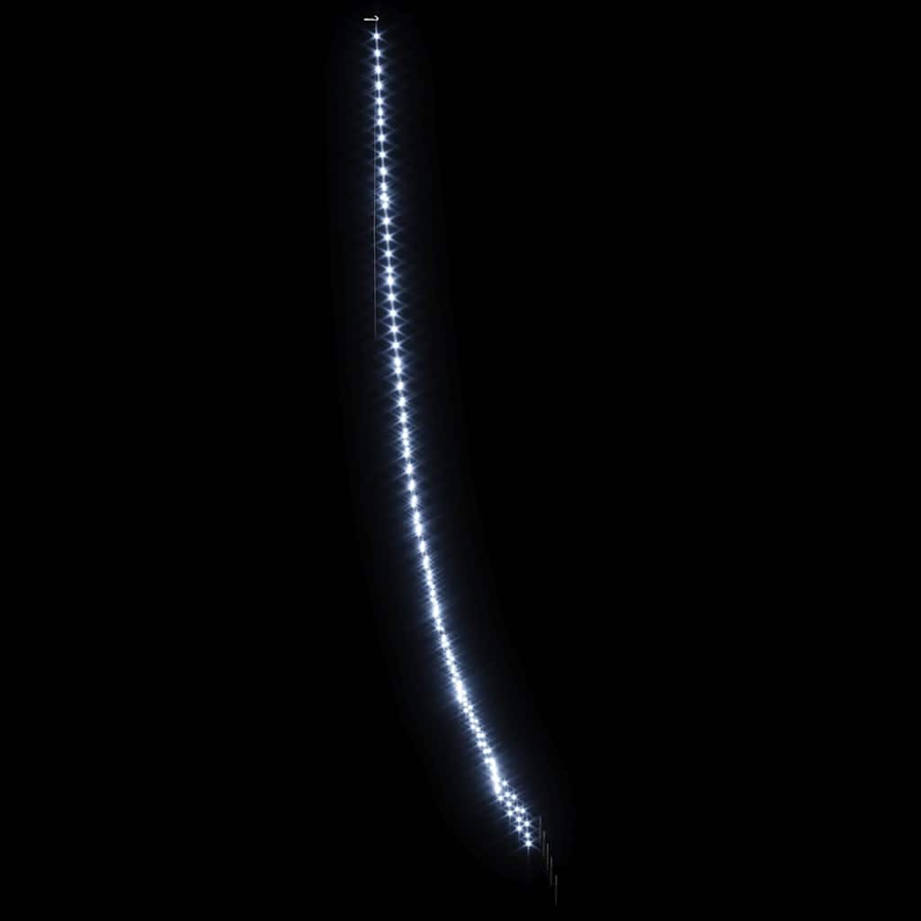 LED Juletræ med jordsøjler med jordspyd Kold hvid 511 cm Metal