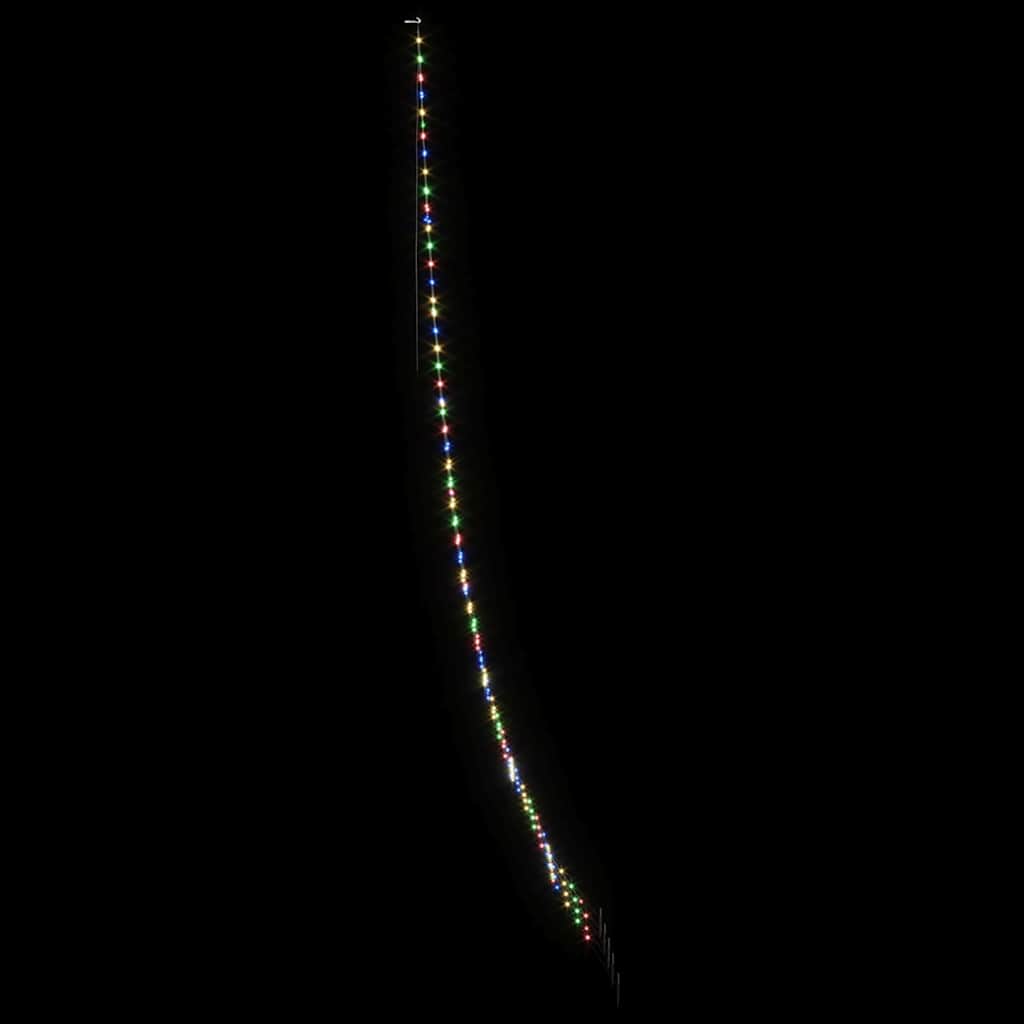 LED Juletræ med jordsøjler med jordspyd Flerfarvet 511 cm Metal