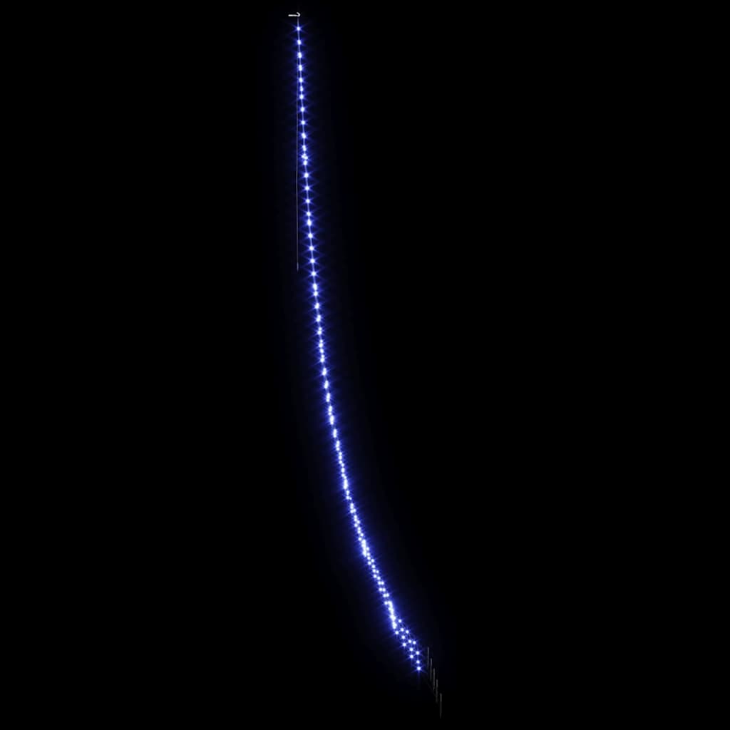 LED Juletræ med jordsøjler med 276 LED'er Blå 511 cm Metal