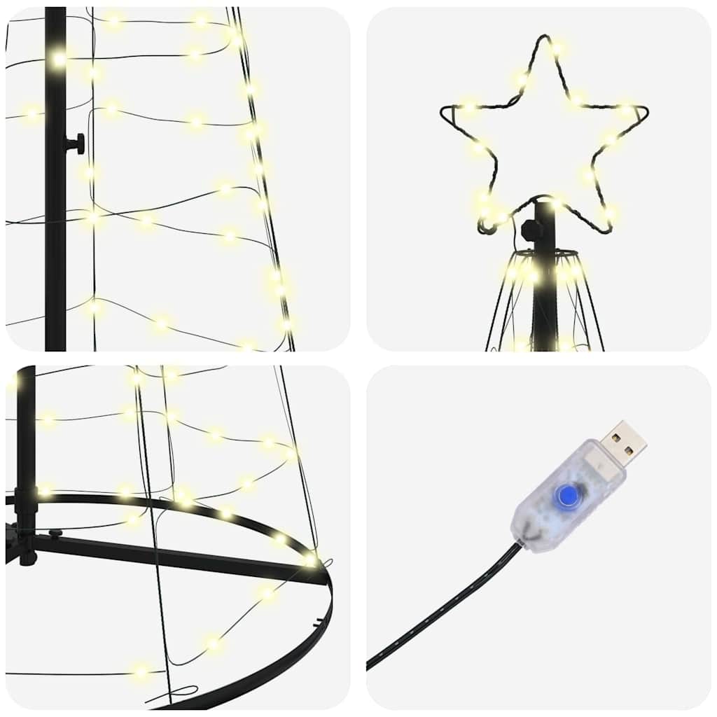 LED juletræ med 390 LED'er med jordspyd Varm hvid 250 cm Jern