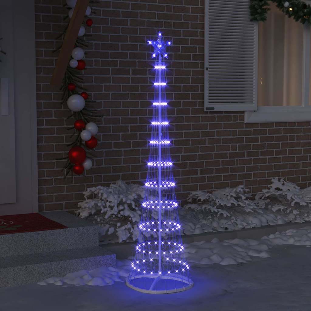 LED juletræ med 230 LED'er Blå 51 x 51 x 190 cm Metal