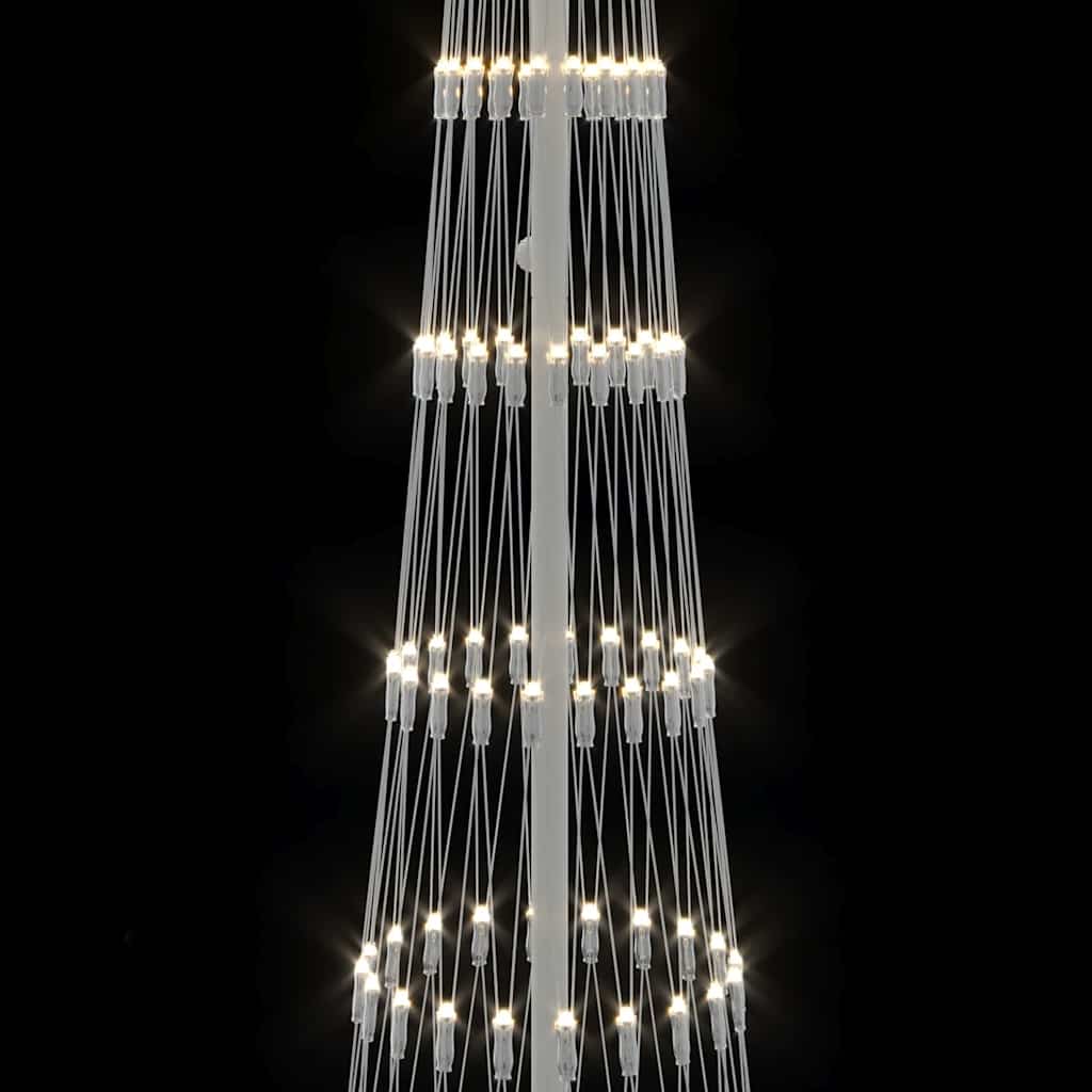 LED juletræ med 290 LED'er med stativ Varm hvid 250 cm Metal