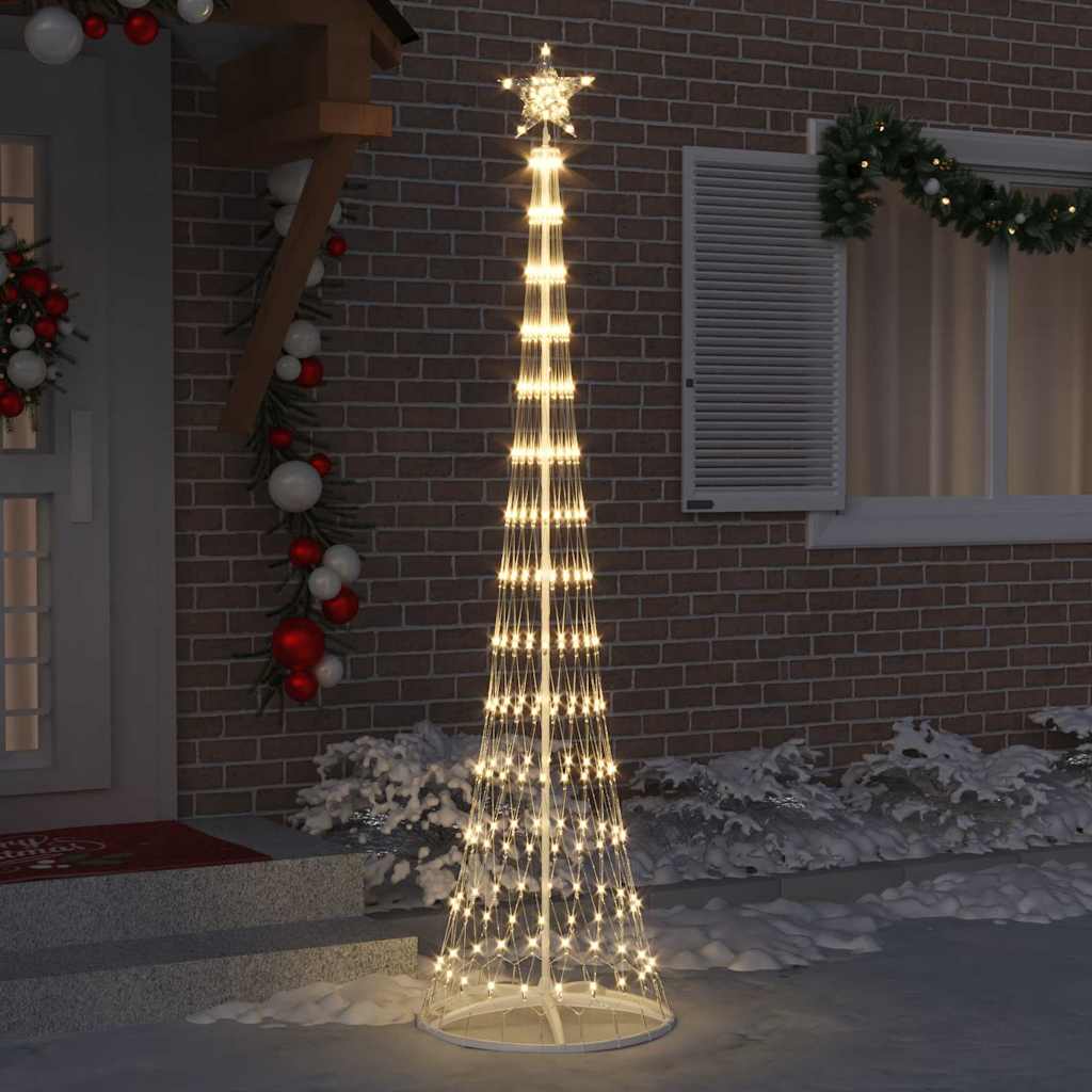 LED juletræ med 290 LED'er med stativ Varm hvid 250 cm Metal