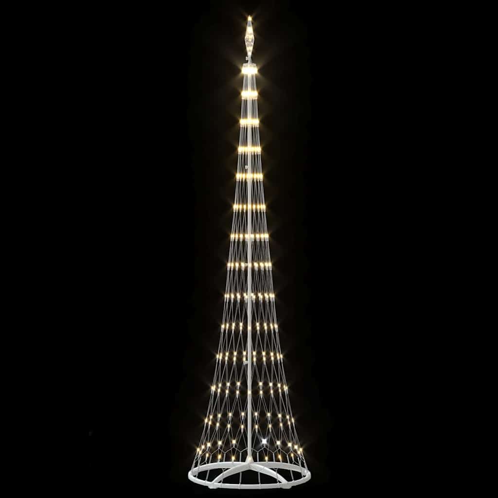 LED juletræ med 290 LED'er med stativ Varm hvid 250 cm Metal