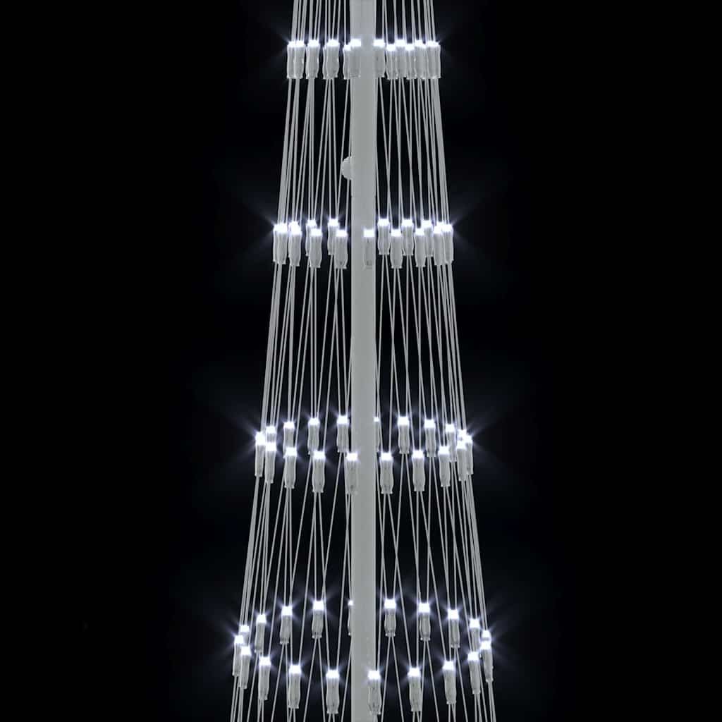 LED juletræ med 290 LED'er med stativ Kold hvid 250 cm Metal
