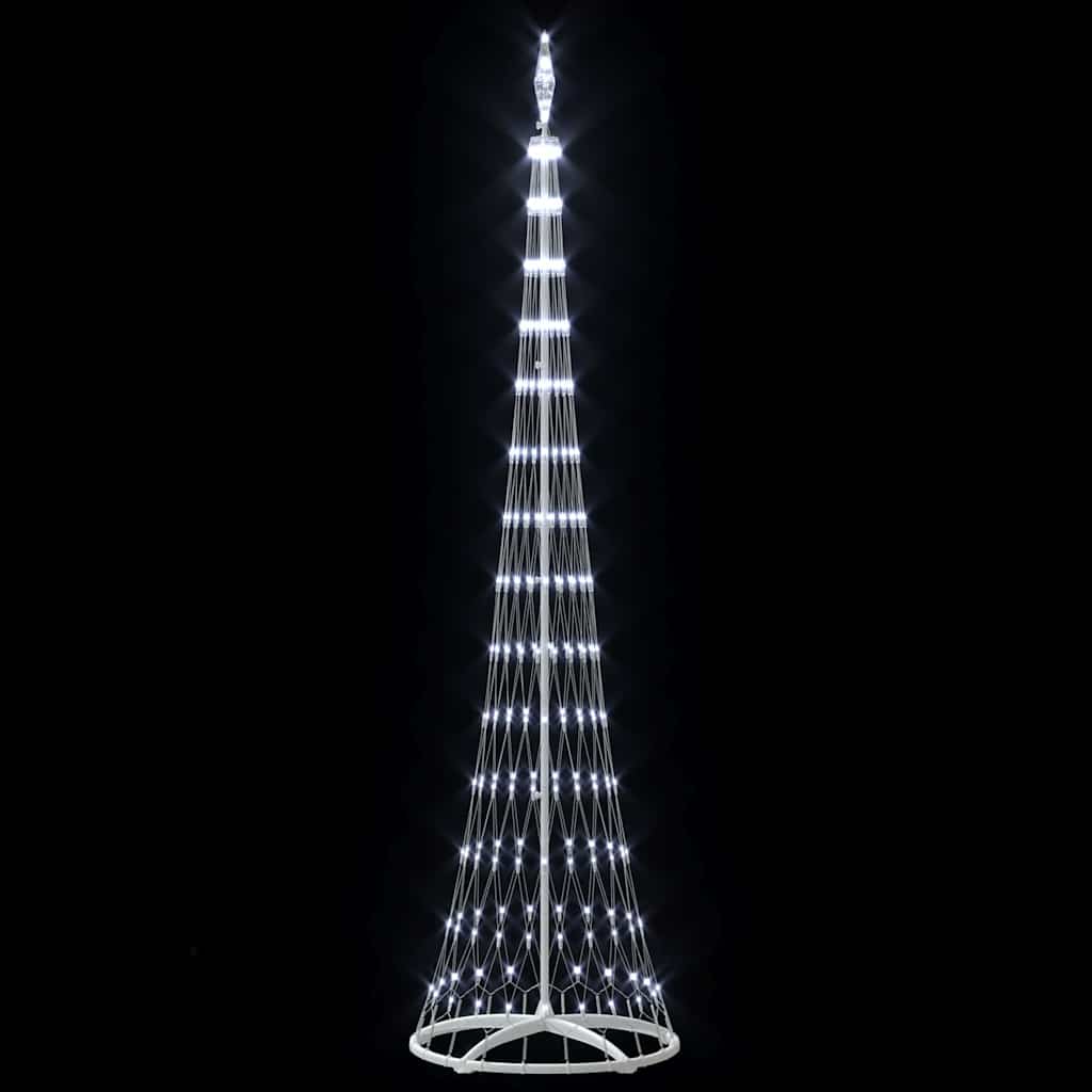 LED juletræ med 290 LED'er med stativ Kold hvid 250 cm Metal