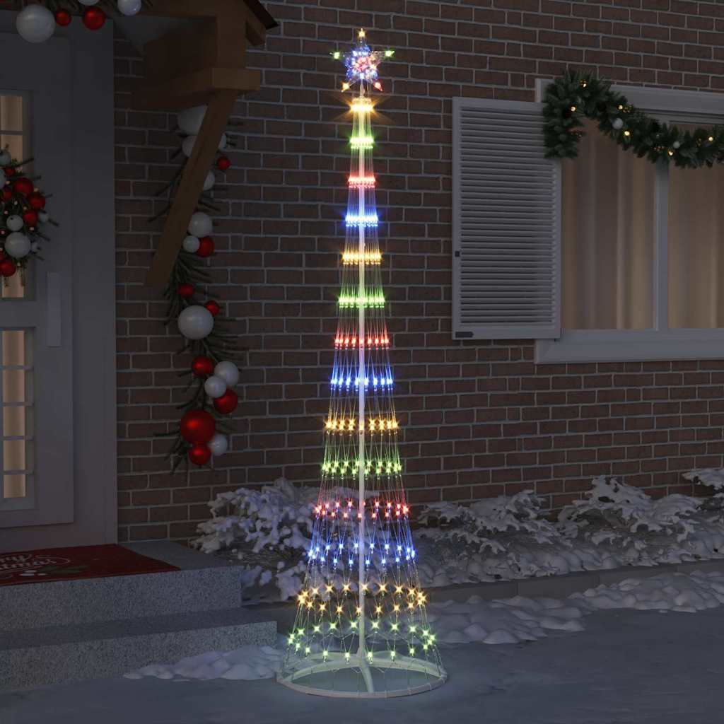 LED juletræ med 290 LED'er med stativ Flerfarvet 250 cm Metal