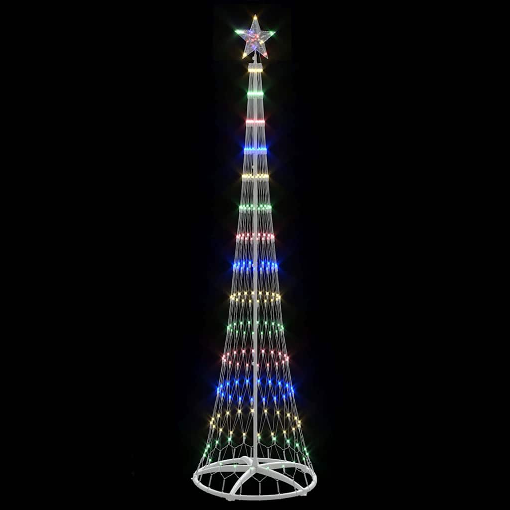 LED juletræ med 290 LED'er med stativ Flerfarvet 250 cm Metal