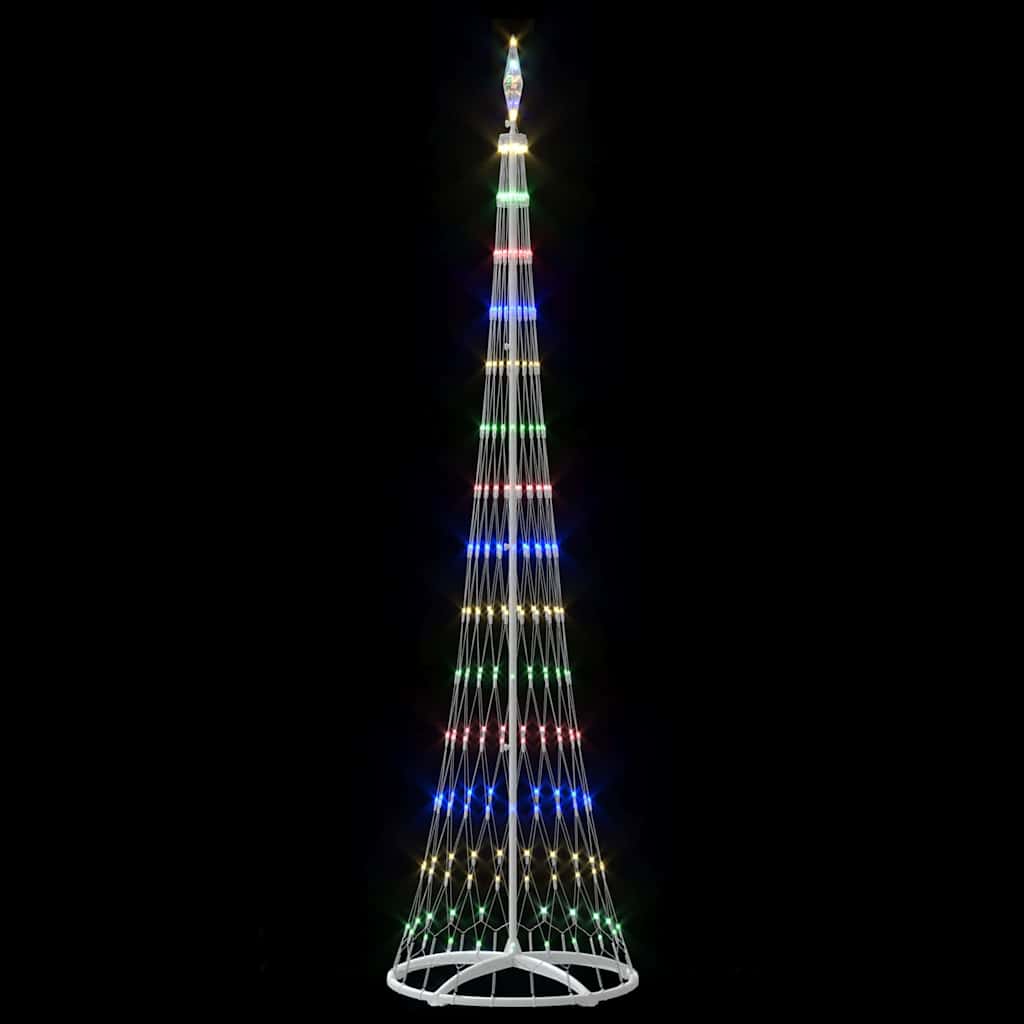LED juletræ med 290 LED'er med stativ Flerfarvet 250 cm Metal
