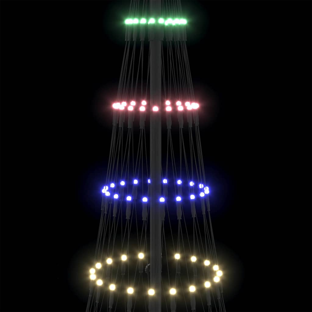 LED juletræ med 230 LED'er med stativ Flerfarvet 184,5 cm Metal