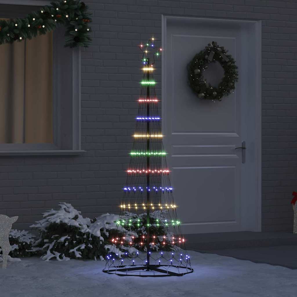 LED juletræ med 230 LED'er med stativ Flerfarvet 184,5 cm Metal
