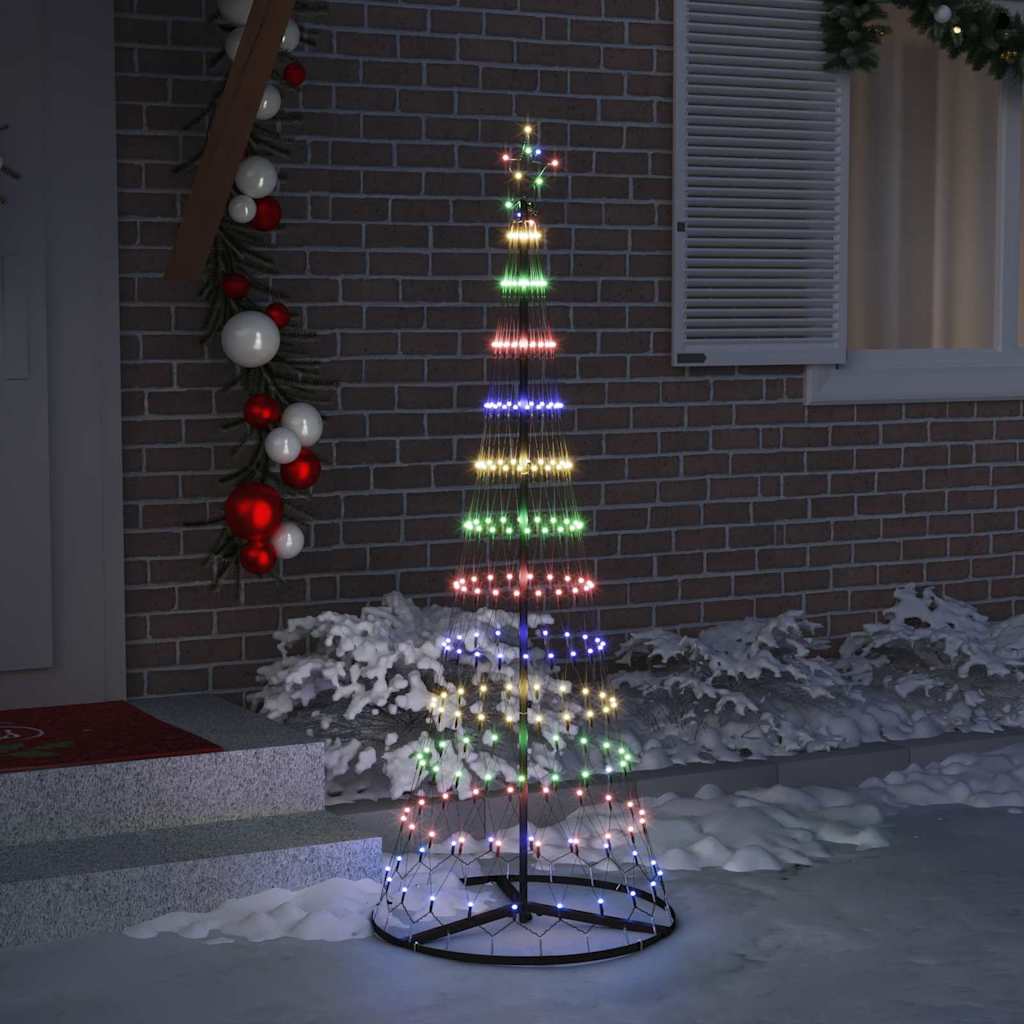 LED juletræ med 230 LED'er med stativ Flerfarvet 184,5 cm Metal