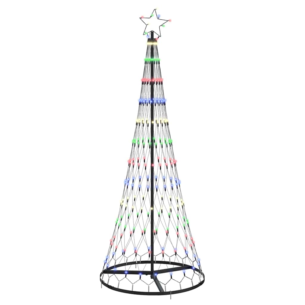 LED juletræ med 230 LED'er med stativ Flerfarvet 184,5 cm Metal