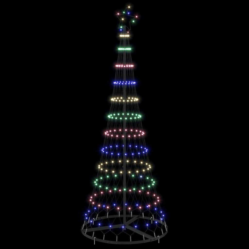 LED juletræ med 230 LED'er med stativ Flerfarvet 184,5 cm Metal