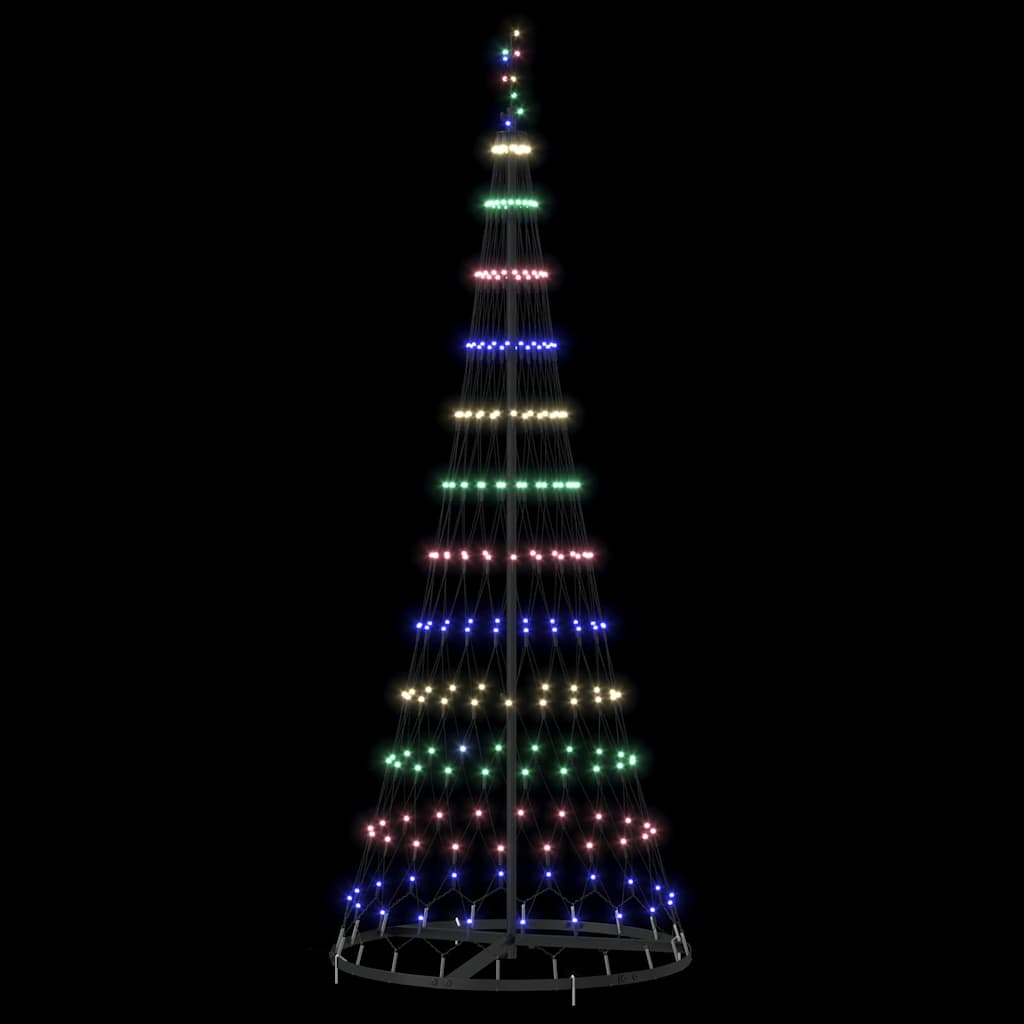 LED juletræ med 230 LED'er med stativ Flerfarvet 184,5 cm Metal